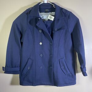 Torrid Peacoat Womens 3X Double Breasted Fleece Jacket New Navy Blu 22-24